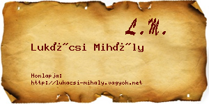 Lukácsi Mihály névjegykártya
